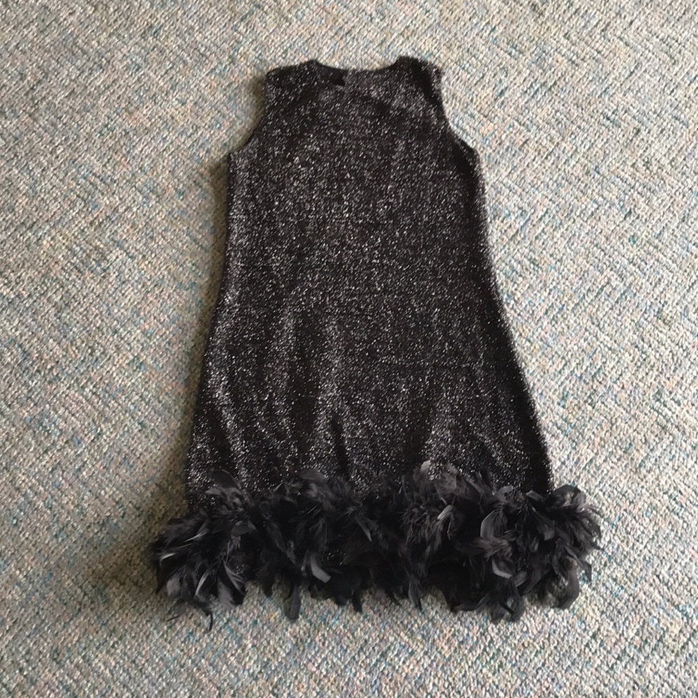 Costume - Black Dress with feathers at hemline